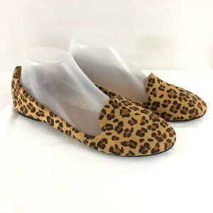Sh18es Womens Loafers Flats Faux Suede Leopard 7/8